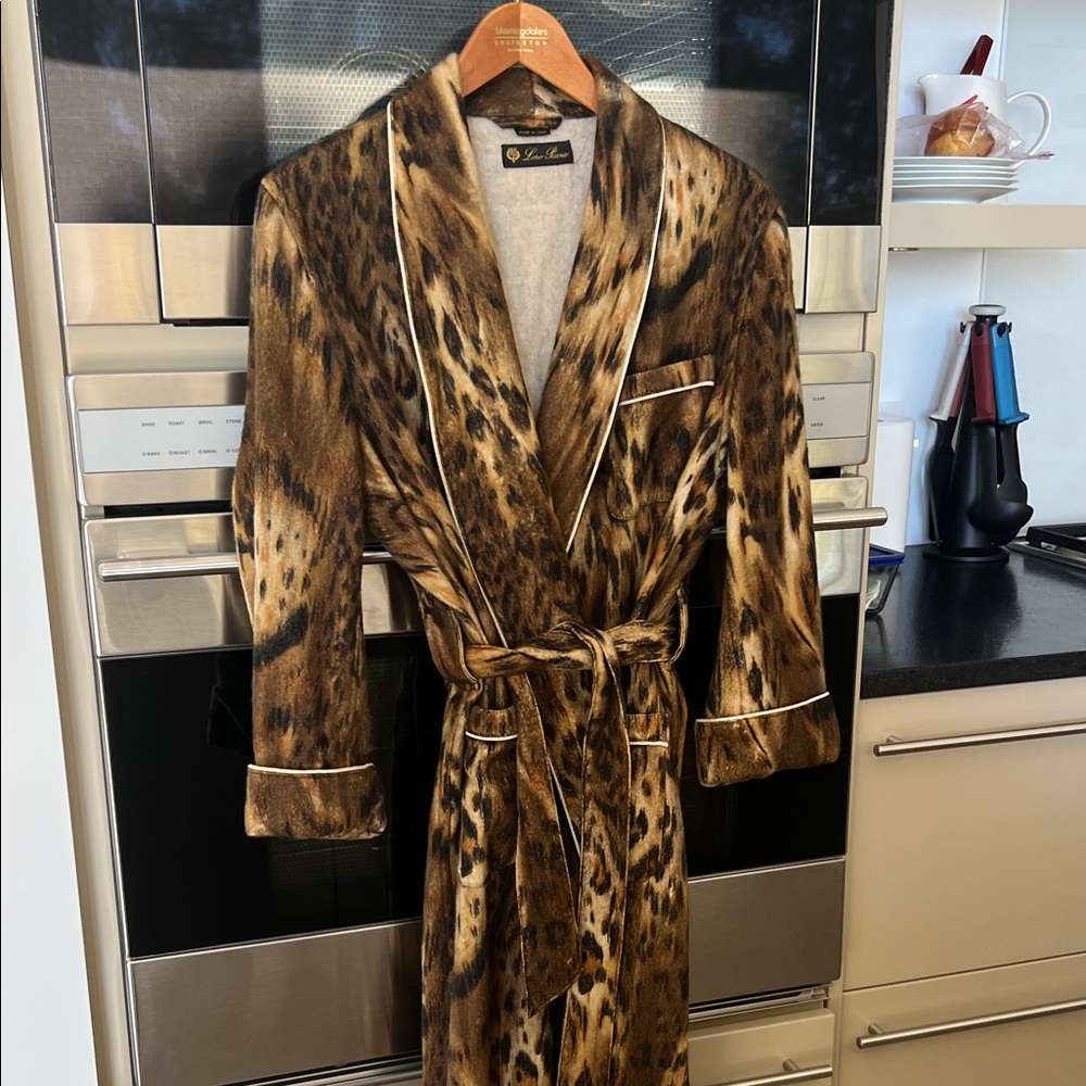 Lori Piana Cashmere Animal Print Robe